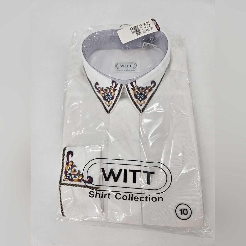 Vtg 90s Witt Shirt Collection Women's Holiday Embroidered White Blouse Sz 10 NWT